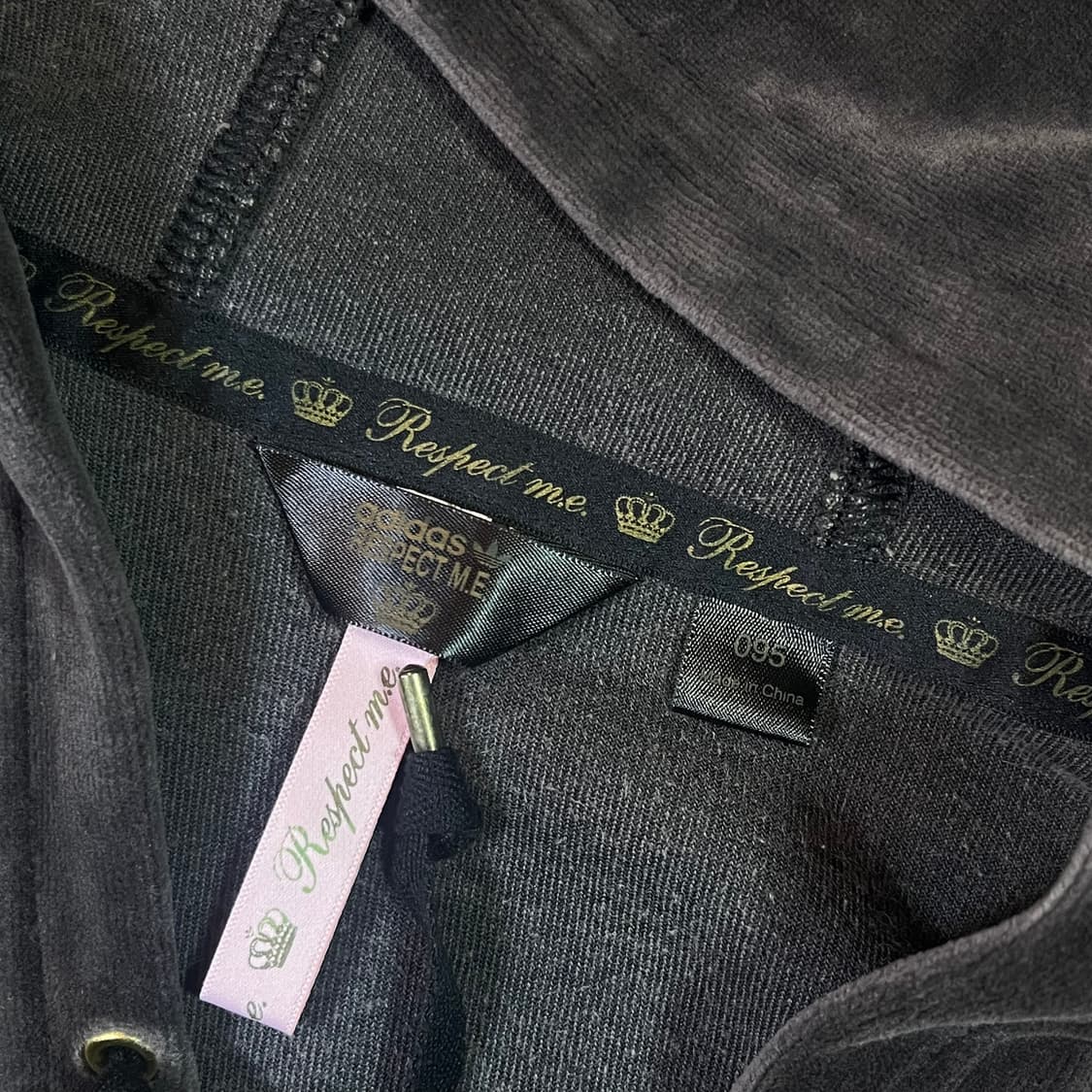 아디다스 리스펙트미 우먼 다크 초코 브라운 벨루어 후드집업 상품이미지5