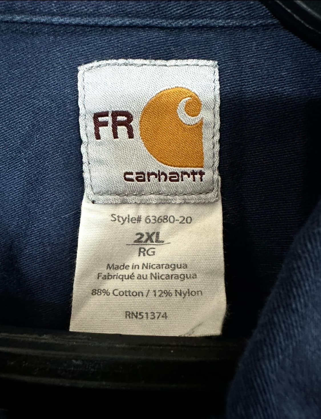 칼하트 FR 네이비 워크 셔츠 상품이미지6