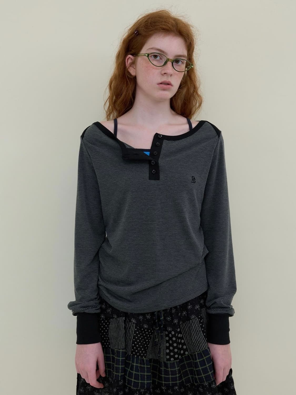 노컨텐츠 보트넥 스트라이프 티 상품이미지1