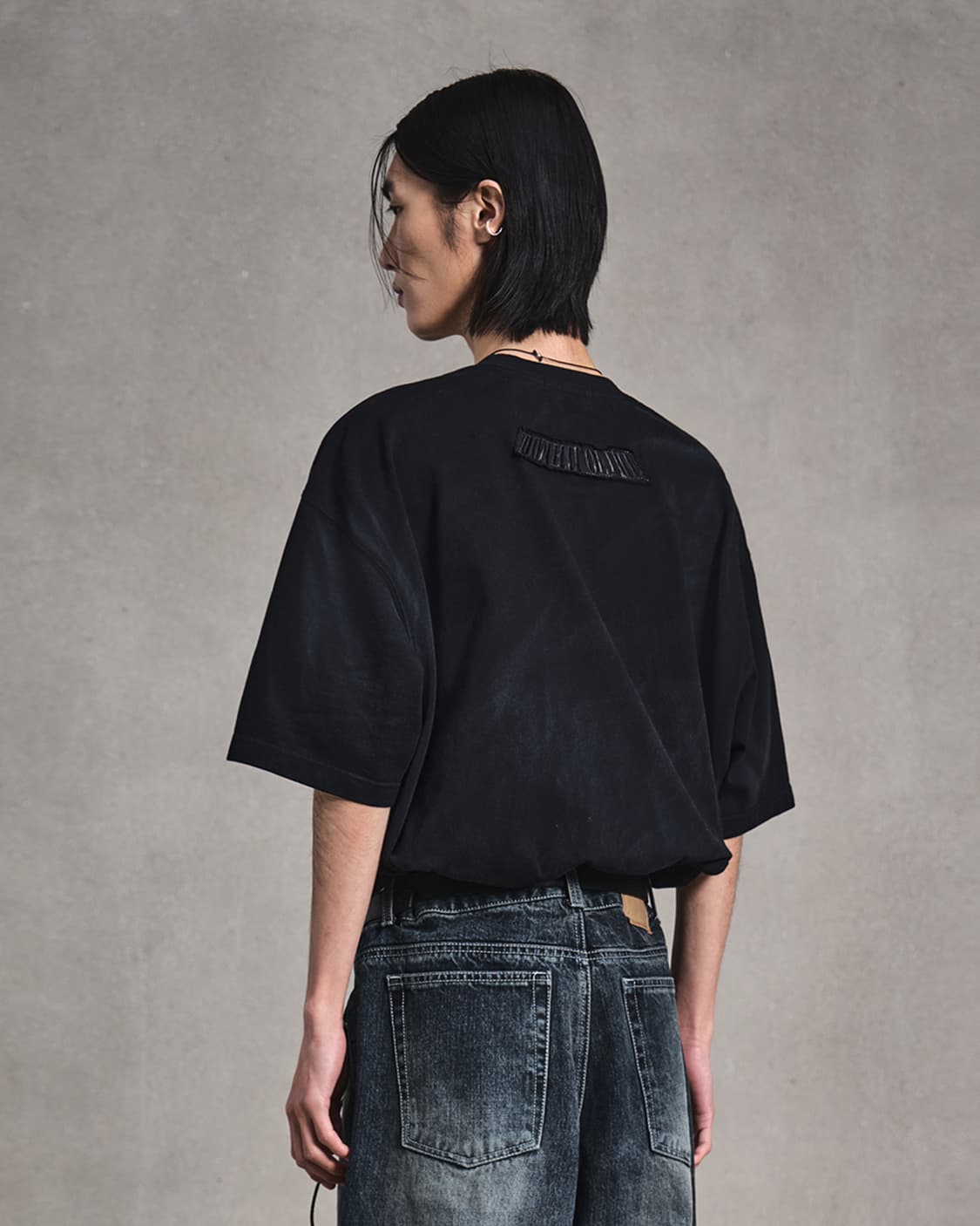 엘무드 ASTRO 패치워크 피그다잉 하프 블랙 반팔 티셔츠 44 상품이미지2