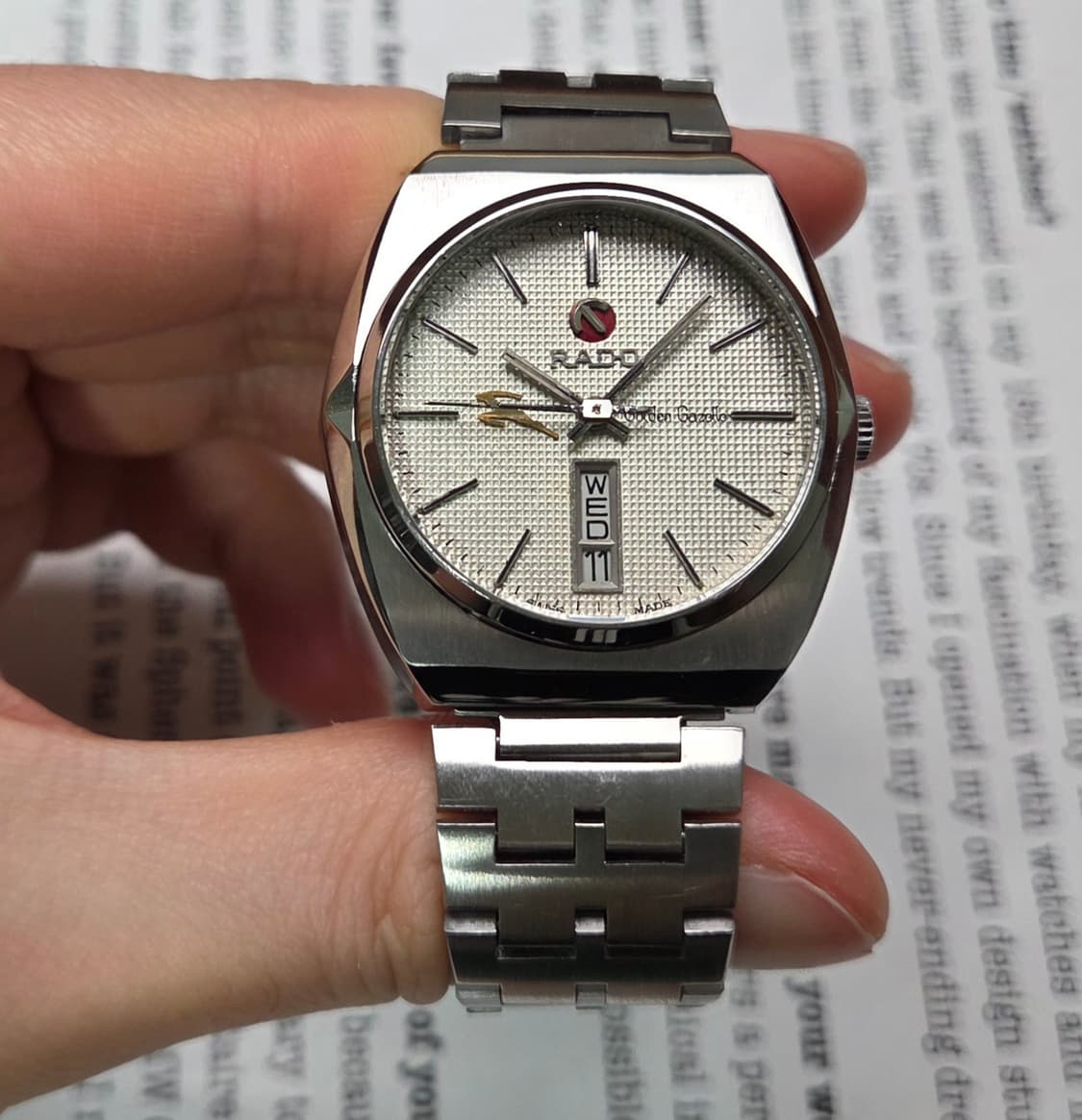 빈티지 라도 골든가젤 희귀 와플판 데이데이트 오토매틱 브레이슬릿 ver. 상품이미지3