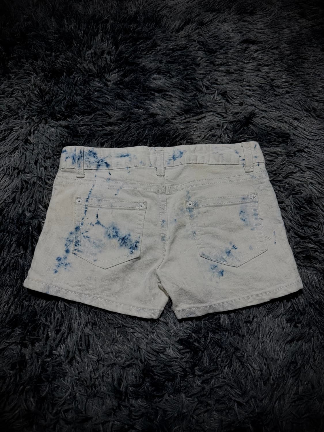 화이트 타이다이 워싱 데미지 데님 숏팬츠 상품이미지2