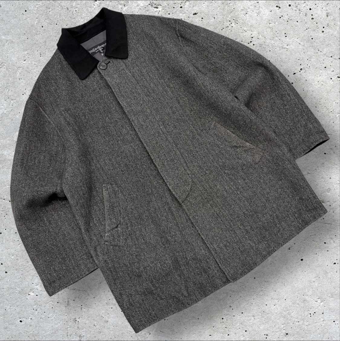 [100] 입생로랑 뿌르 옴므 앙고라 헤링본 울 코트 C740 상품이미지1