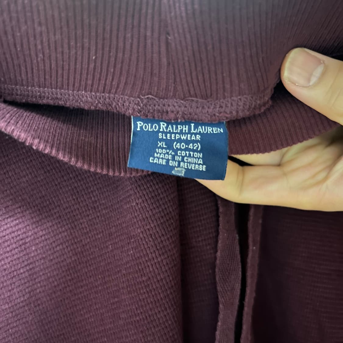 폴로 와인색 와플 스웻팬츠 36 상품이미지3