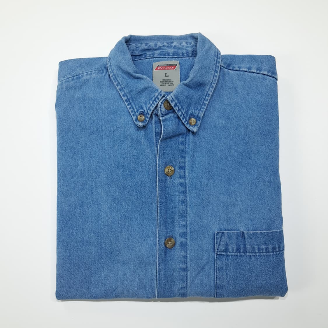 CL452 L 디키즈 코튼 버튼다운 라이트블루 데님셔츠 남방 상품이미지9