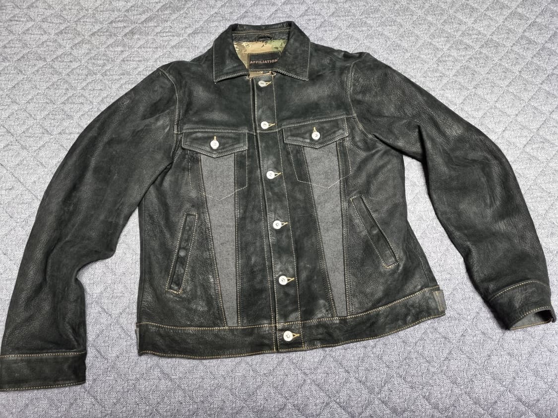 type3 데님자켓 스타일 산양+데님 혼용 라이더자켓 105사이즈 상품이미지1