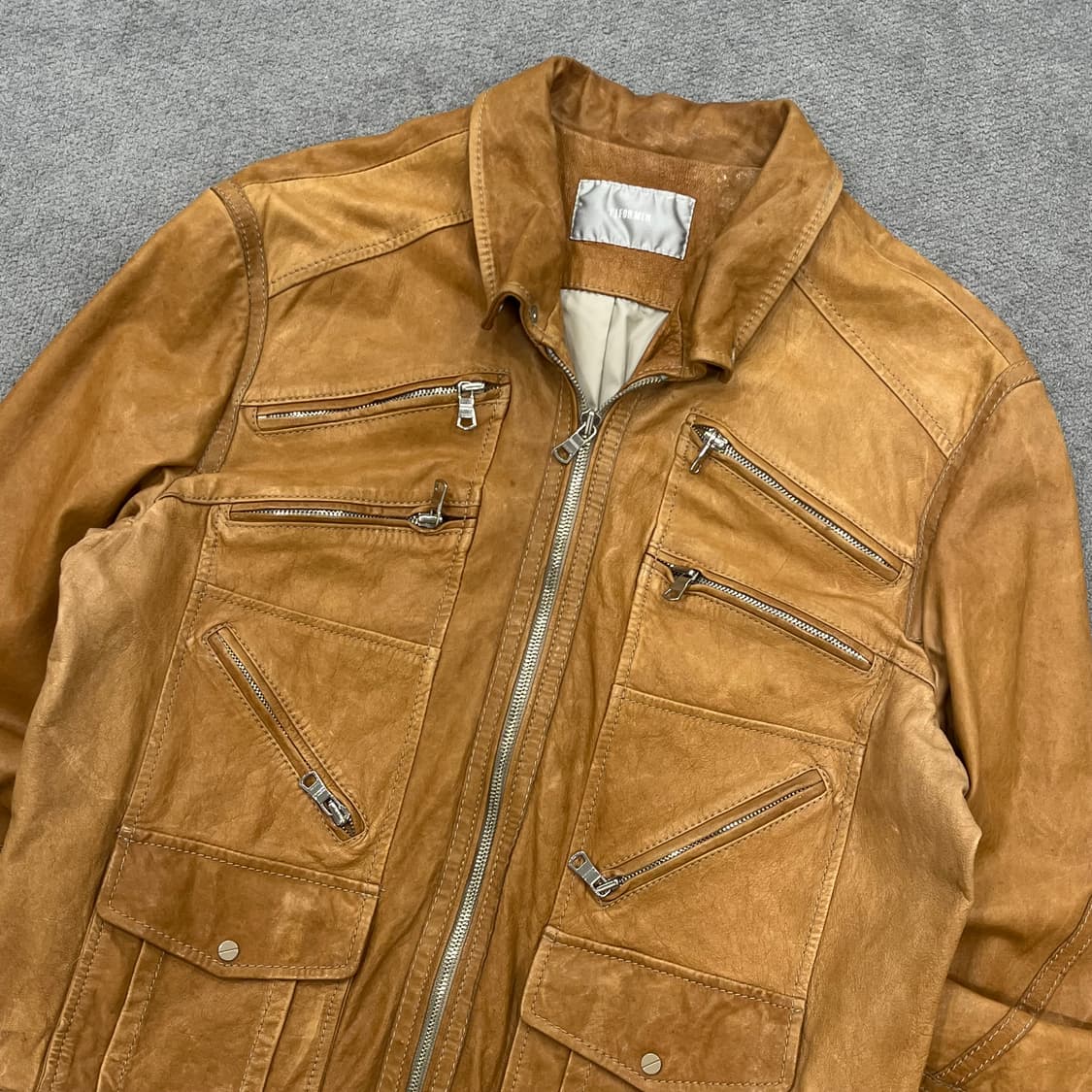 XL 티아이포맨 양가죽 멀티 지퍼 레더자켓 상품이미지2