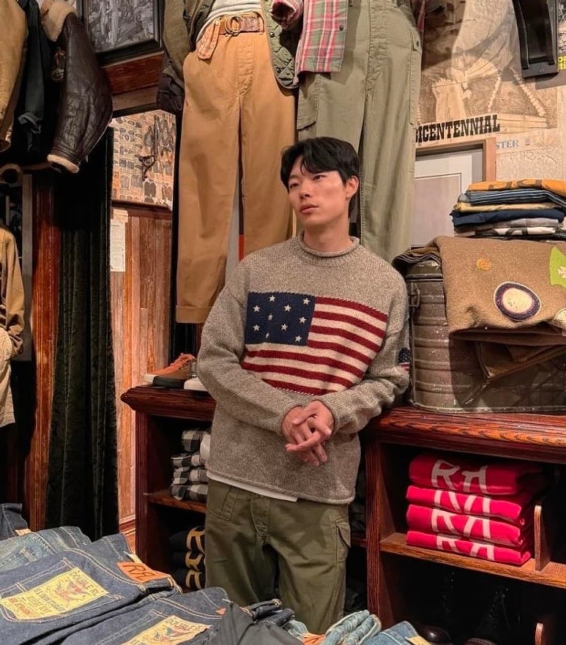 폴로 랄프로렌 플래그 롤 넥 스웨터 L 상품이미지1