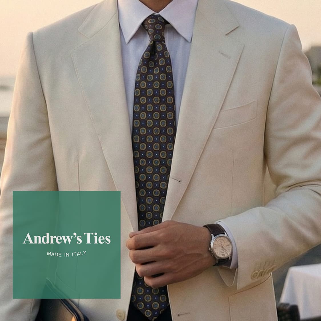 앤드류스타이 실크 브라운 패턴 넥타이 9.9cm A+등급 K2208
 상품이미지1