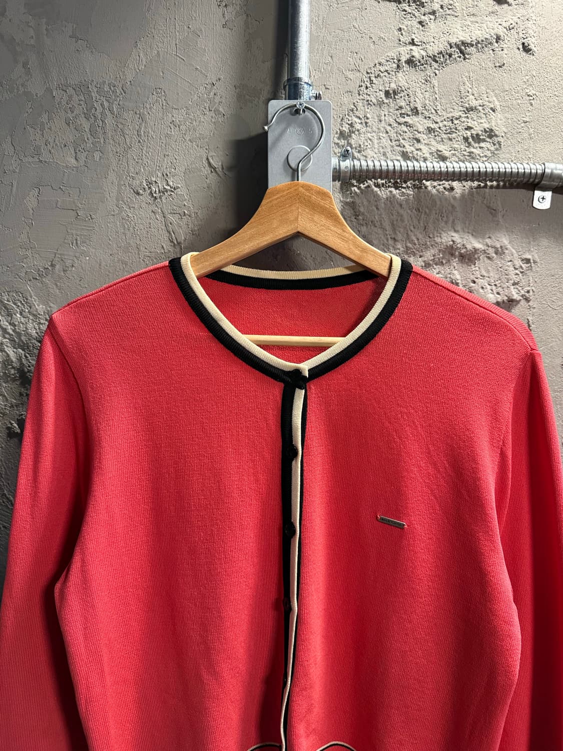 90s 발렌시아가 BALENCIAGA 배색 니트 가디건 핑크 100 상품이미지5