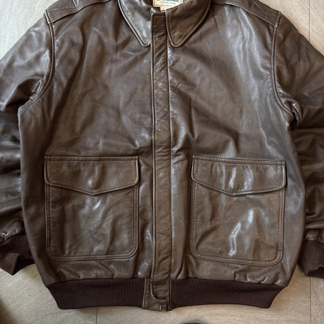 90년대 미국 생산 L.L.bean A-2 레더 자켓 상품이미지3