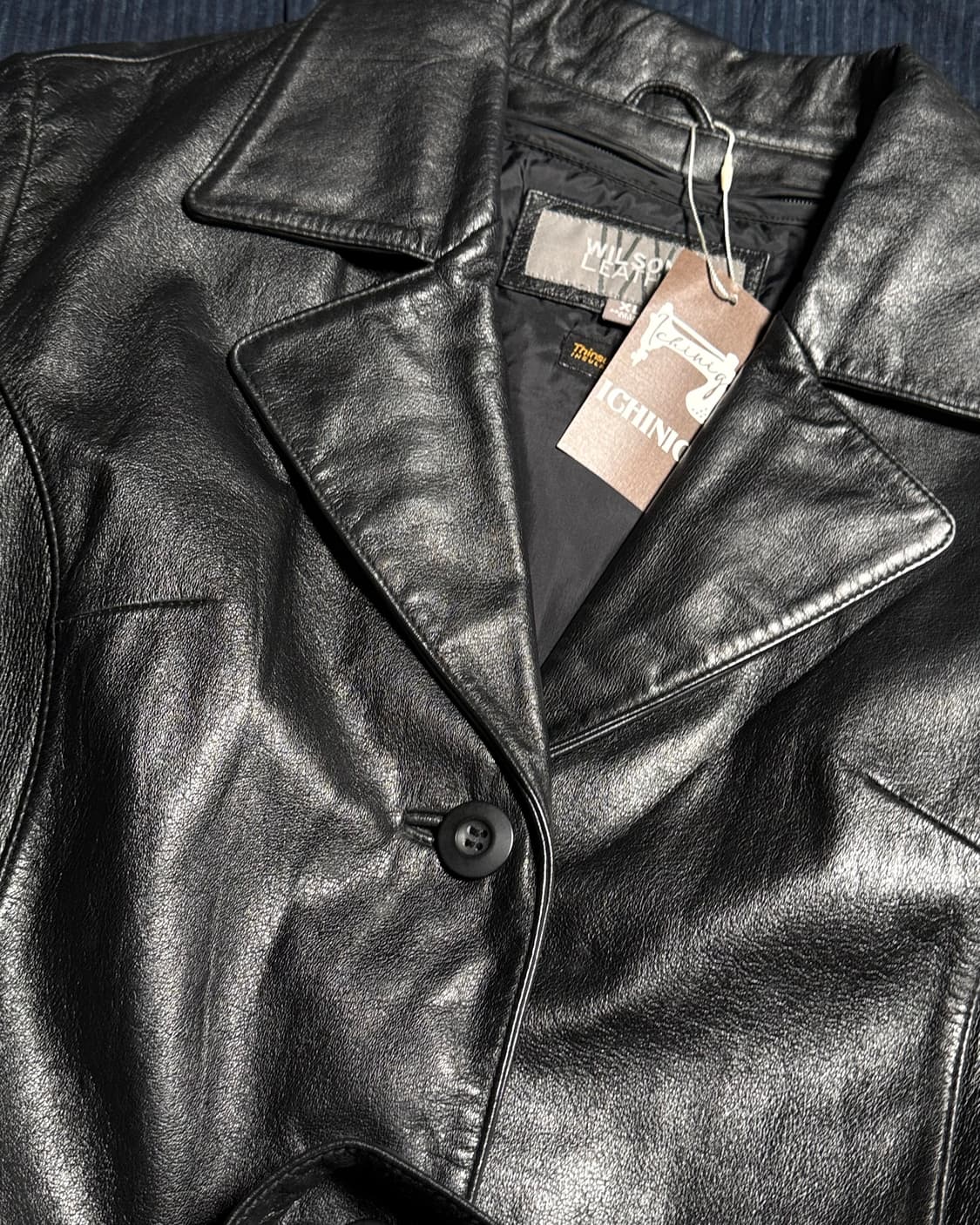 윌슨 레더 레더 벨티드 자켓 M 상품이미지2