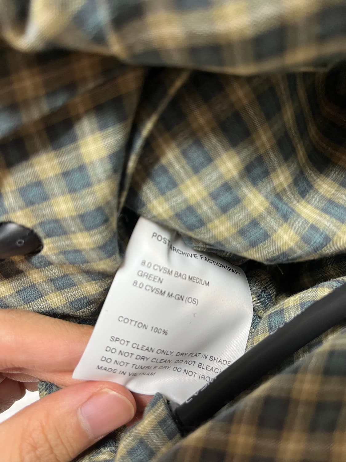 포스트 아카이브 팩션(파프) 8.0 CVSM Bag Medium Gree 상품이미지5