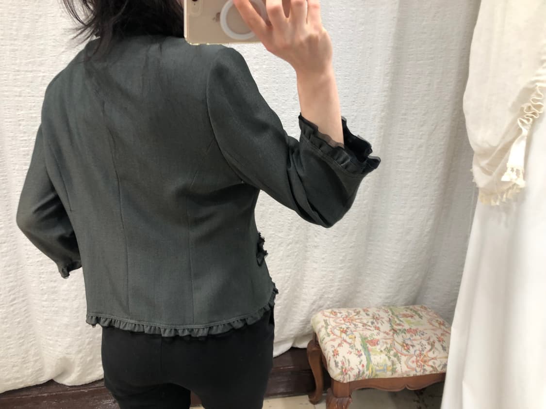 Lovely frill charcoal jacket 상품이미지3