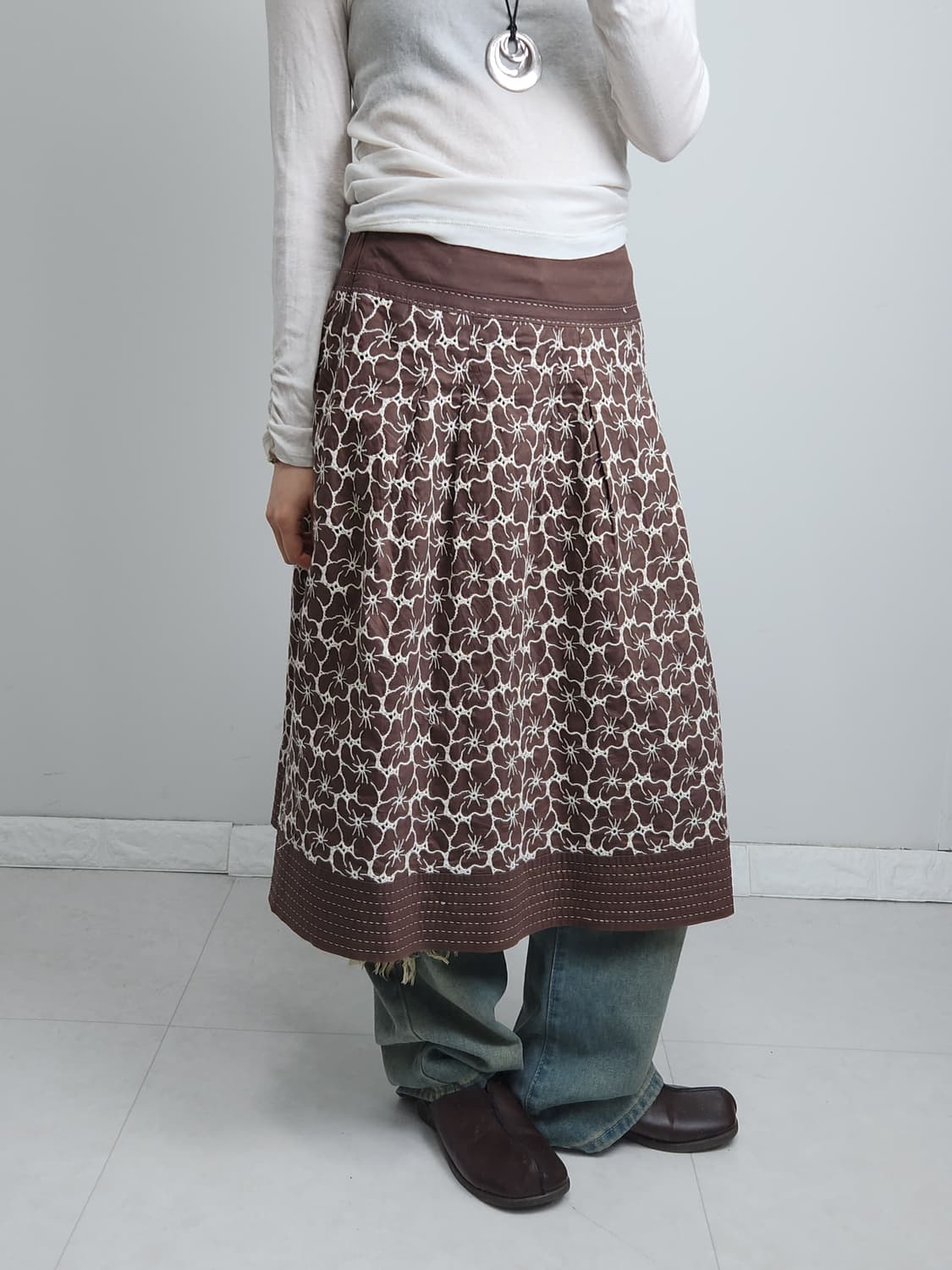 (Hiroko Koshino)플로럴 자수 스커트 상품이미지5