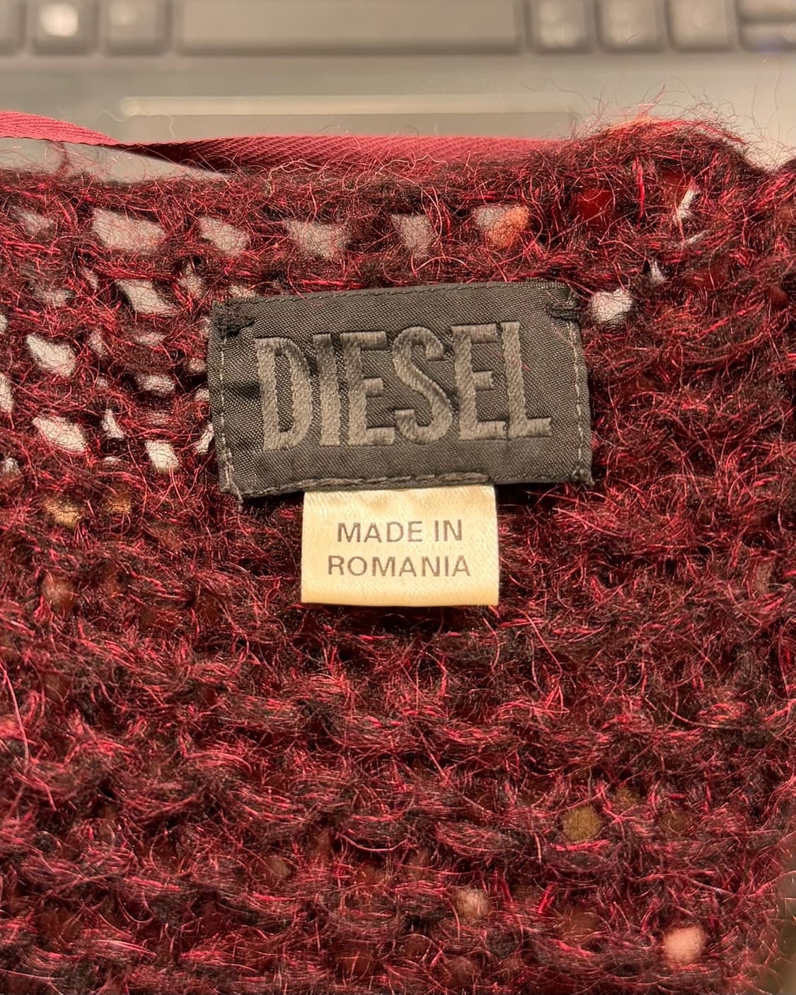 디젤 버건디 모헤어 슬리브리스 판초 스웨터 상품이미지7