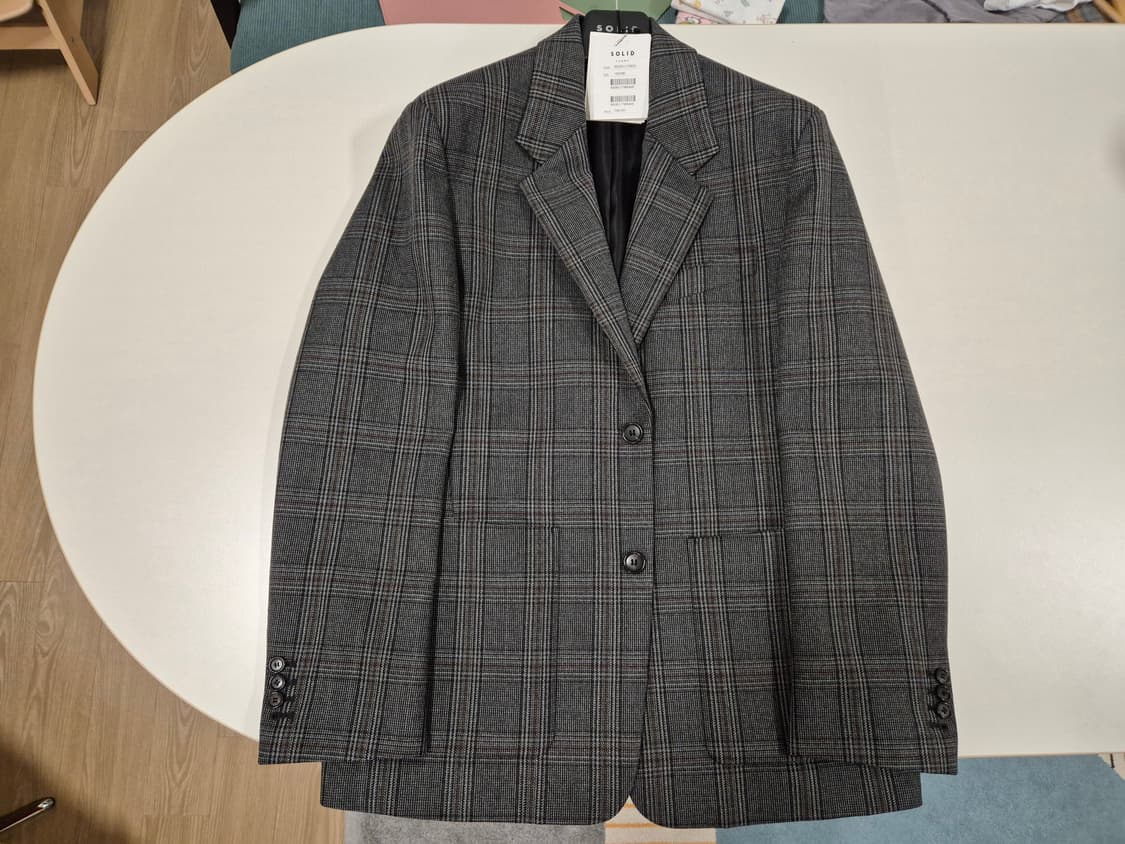 솔리드옴므 체크 울 블레이저 48 상품이미지2