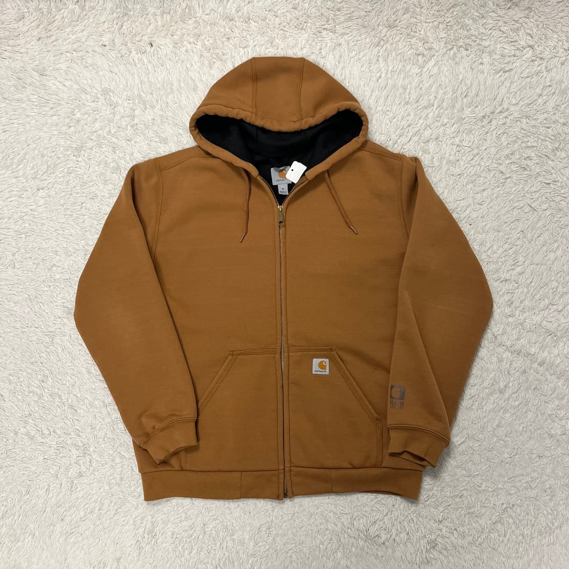 Carhartt camel brown thermal zip-up hood 상품이미지4