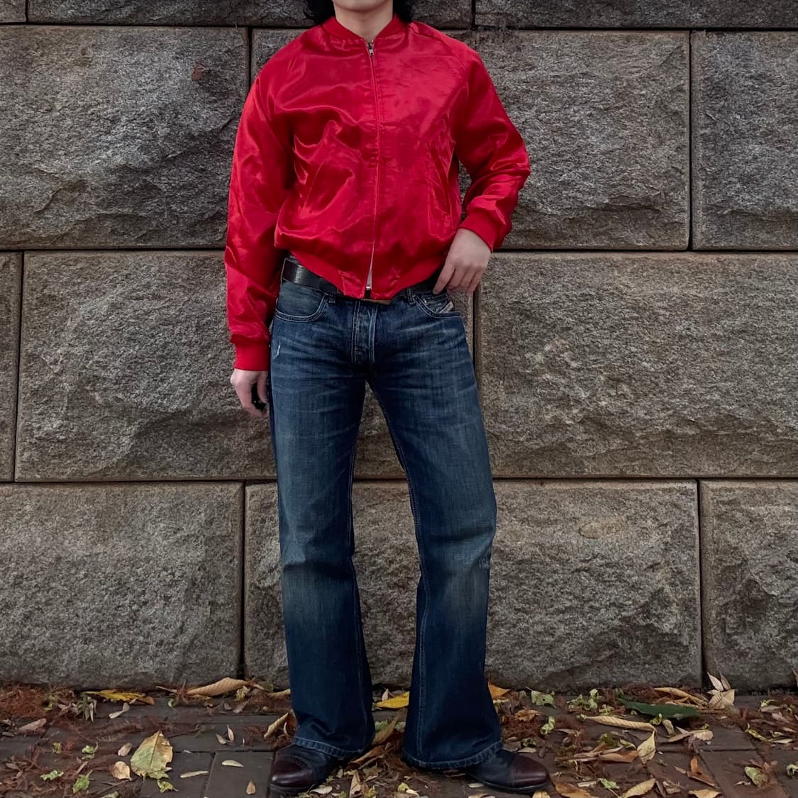 70~80s USA 아리스토 잭 Aristo Jac 새틴 봄버 자켓 상품이미지1