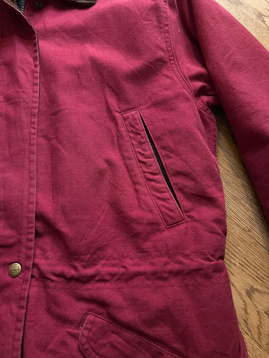 [M]90's 엘엘빈 USA 쉐르파 라이닝 버건디 헌팅 자켓 상품이미지3