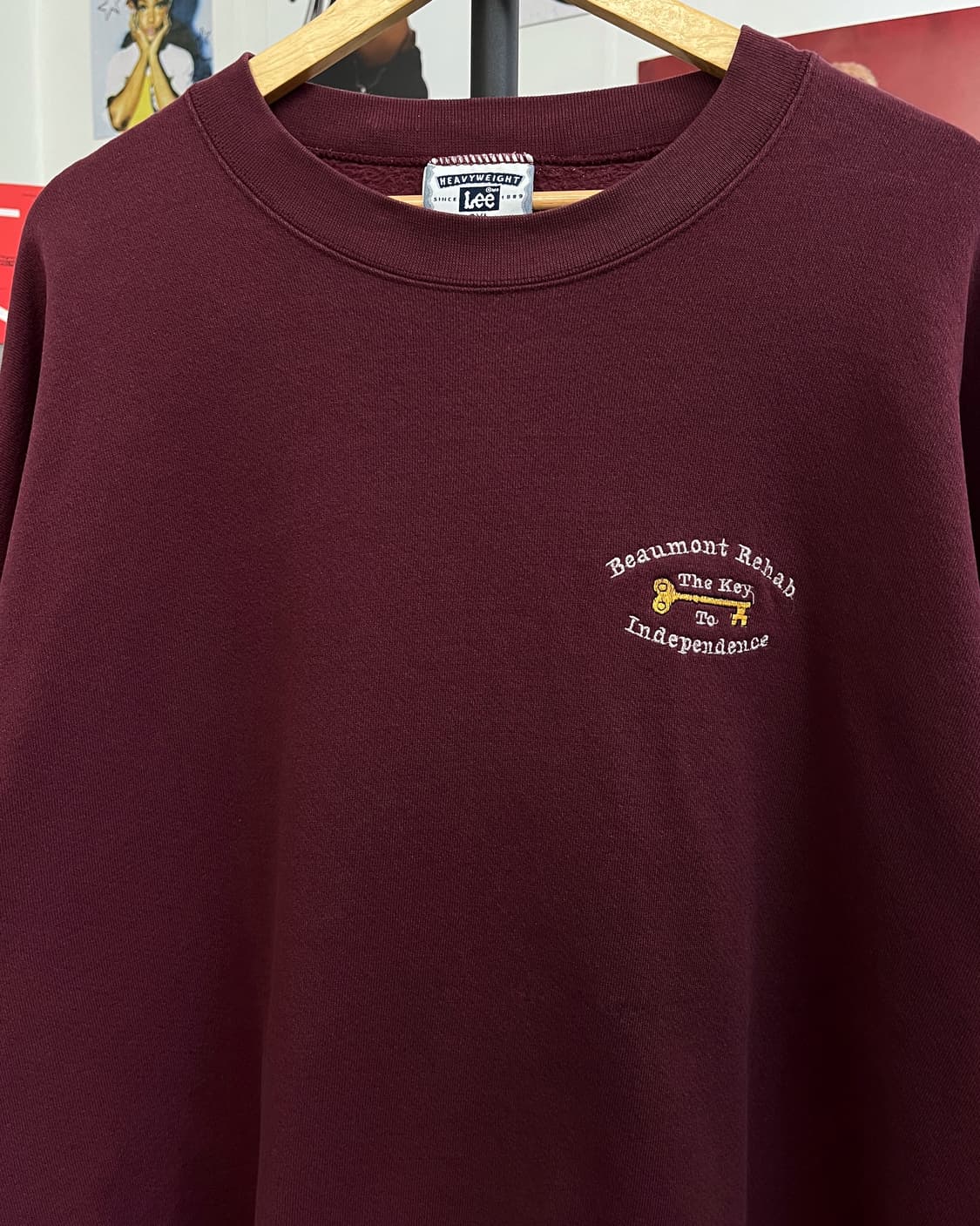 리 90s 아메리칸 오버사이즈 버건디 맨투맨 상품이미지6