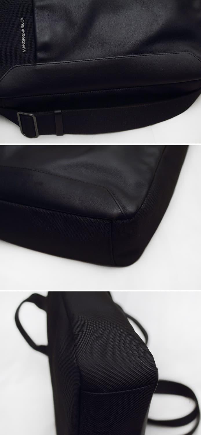 신품급) 만다리나덕 피에트로 블랙 캔버스레더 토트.숄더백 상품이미지9