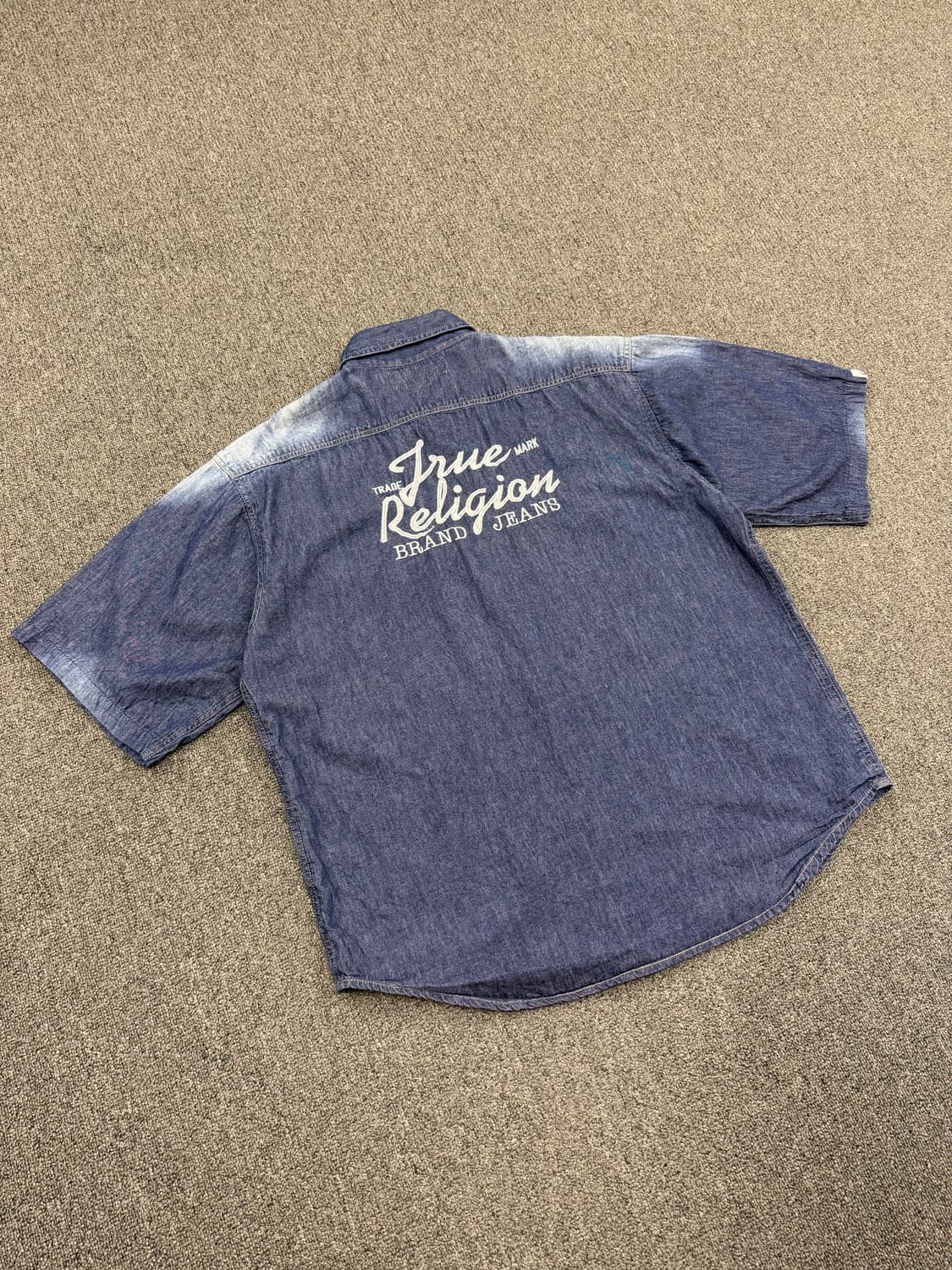 2XL) 트루릴리젼 빈티지 웨스턴 포인트 포켓 데님 반팔셔츠 상품이미지2