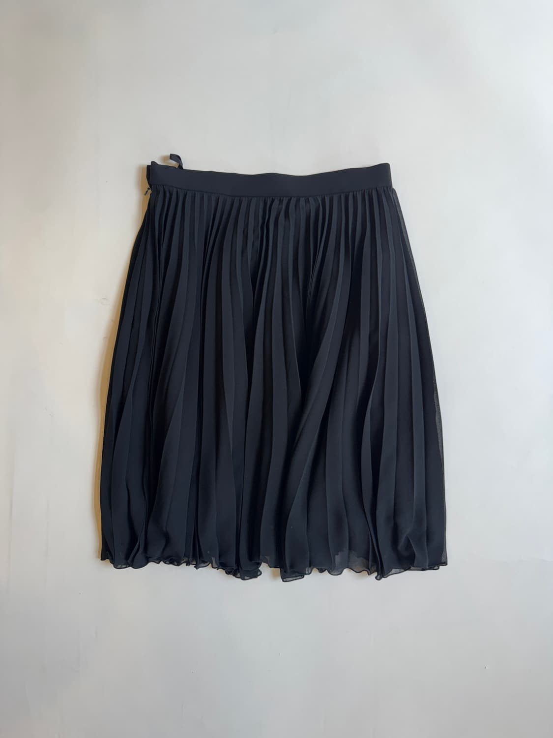 Black Pleated Chiffon Bubble Mini Skirt 상품이미지4