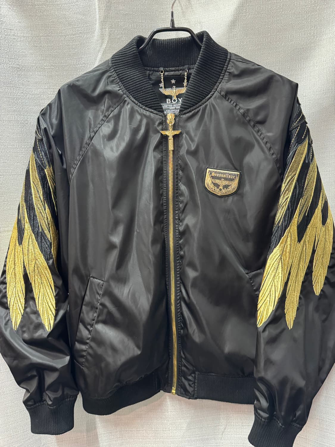보이런던 빈티지 골드 윙 디자인 항공점퍼 L(XL) 상품이미지2
