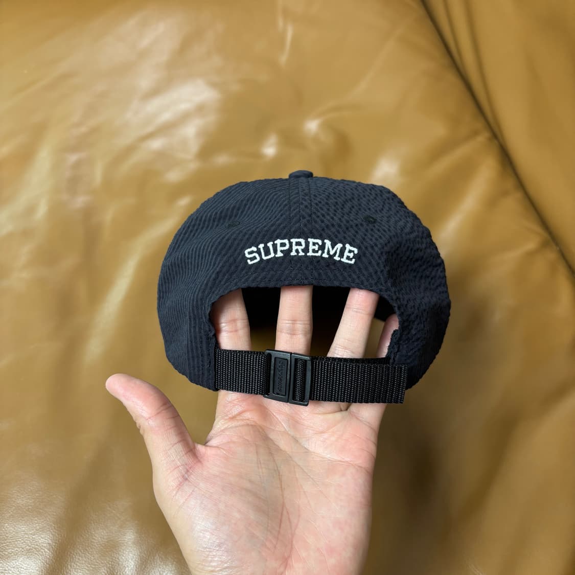 Supreme 슈프림 24ss 시어서커 블랙 S로고 6패널 볼캡 모자 상품이미지7