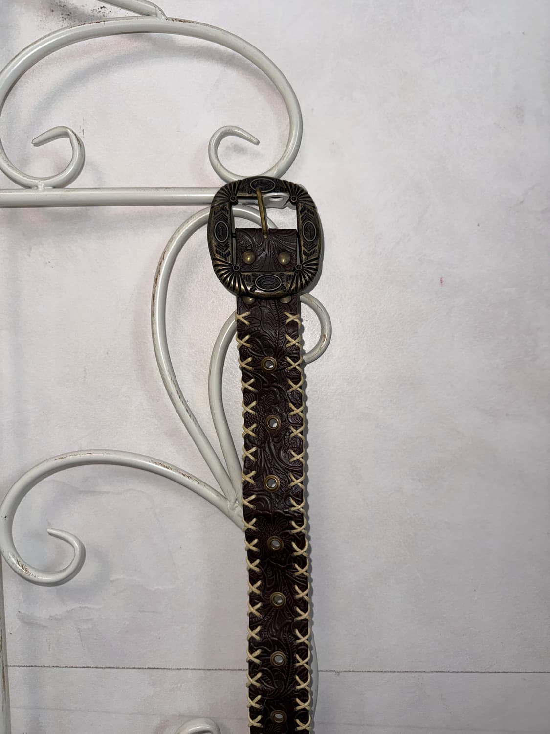 Brown oriental embossing stitch belt 상품이미지5