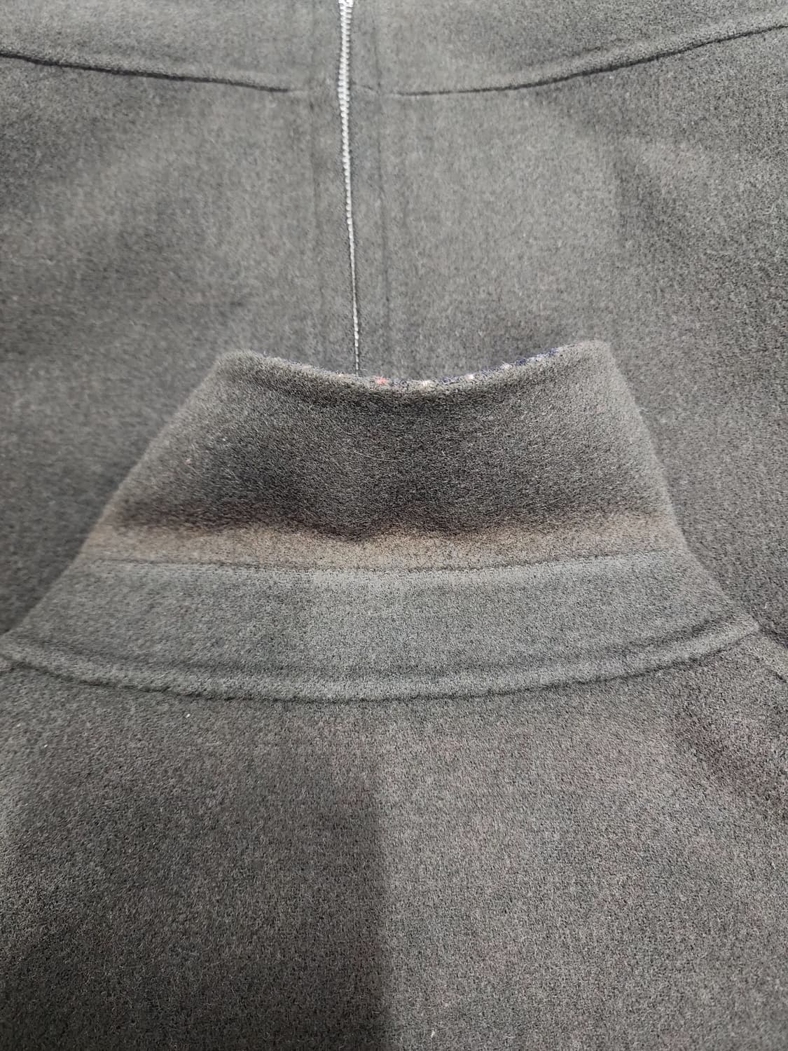 입생로랑 울 체크 카라 빈티지 카키 자켓 상품이미지6