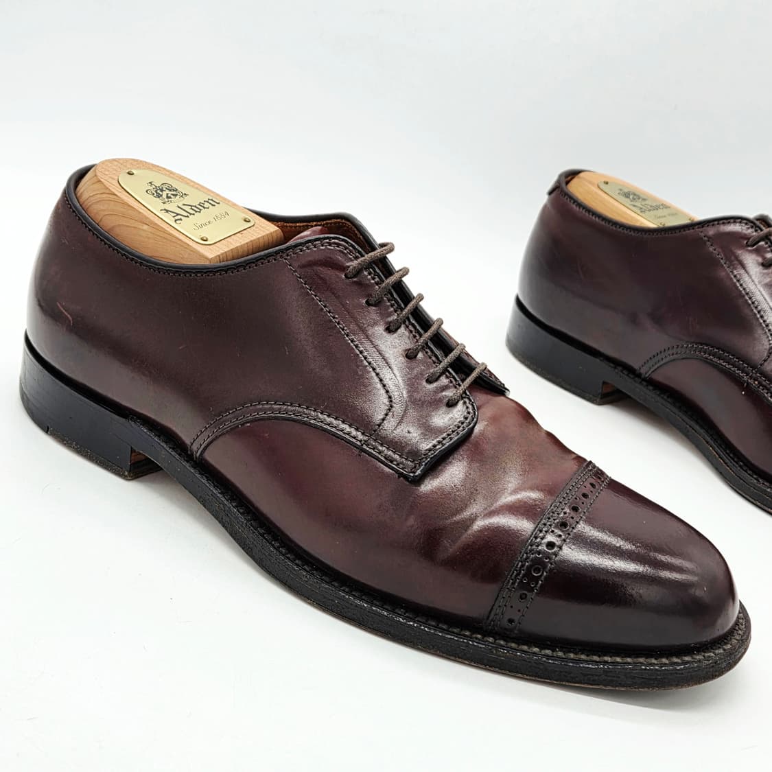ALDEN 알든 61908 쉘 코도반 캡토 슈즈 버건디 (7 1/2 E) 상품이미지6
