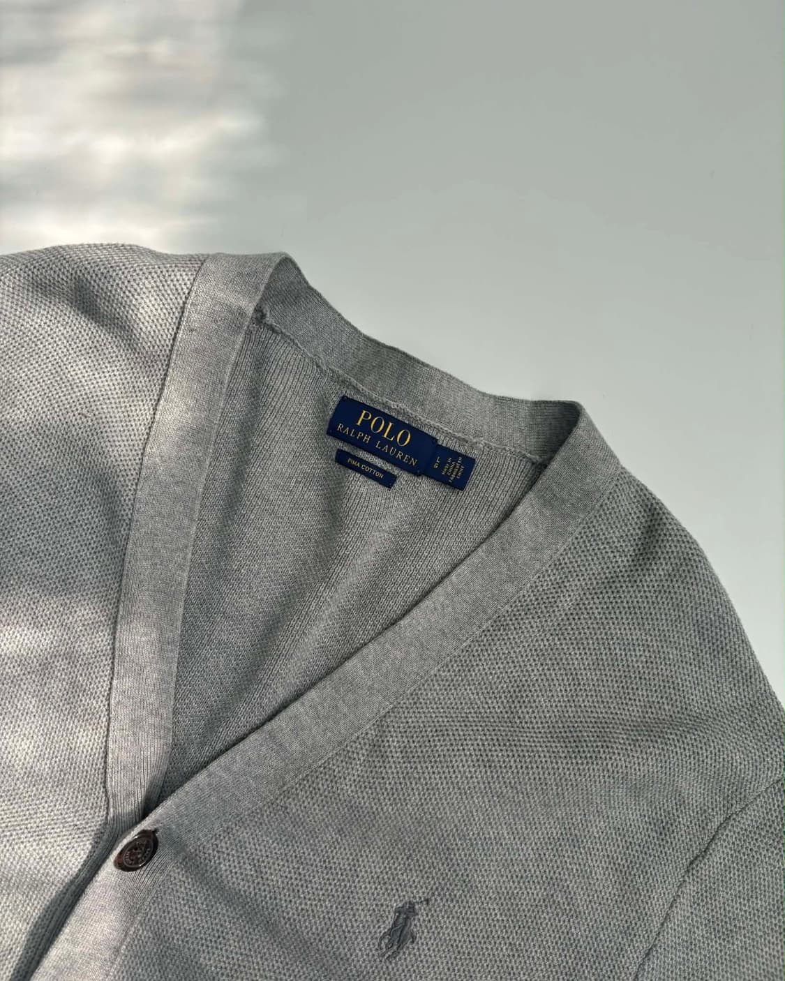 [L] 폴로 랄프로렌 피마코튼 그레이 니트 가디건 상품이미지4