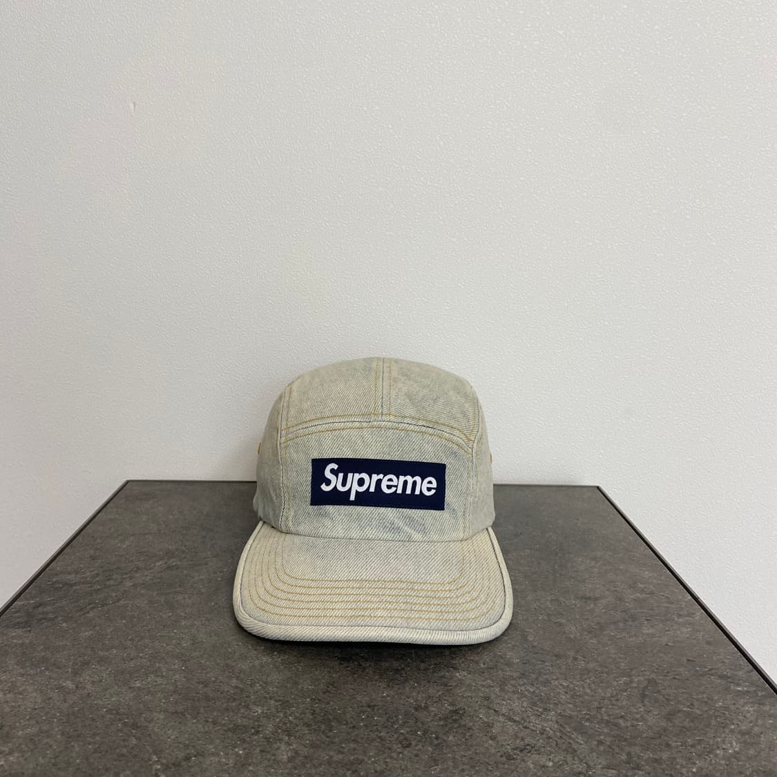 슈프림 23SS 더티 데님 박스로고 캠프캡 모자 상품이미지2