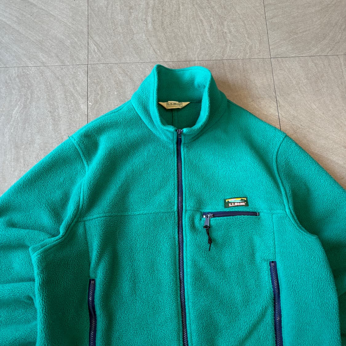 90s L.L.bean 90년대 미국 생산 엘엘빈 그린 플리스 자켓 상품이미지3