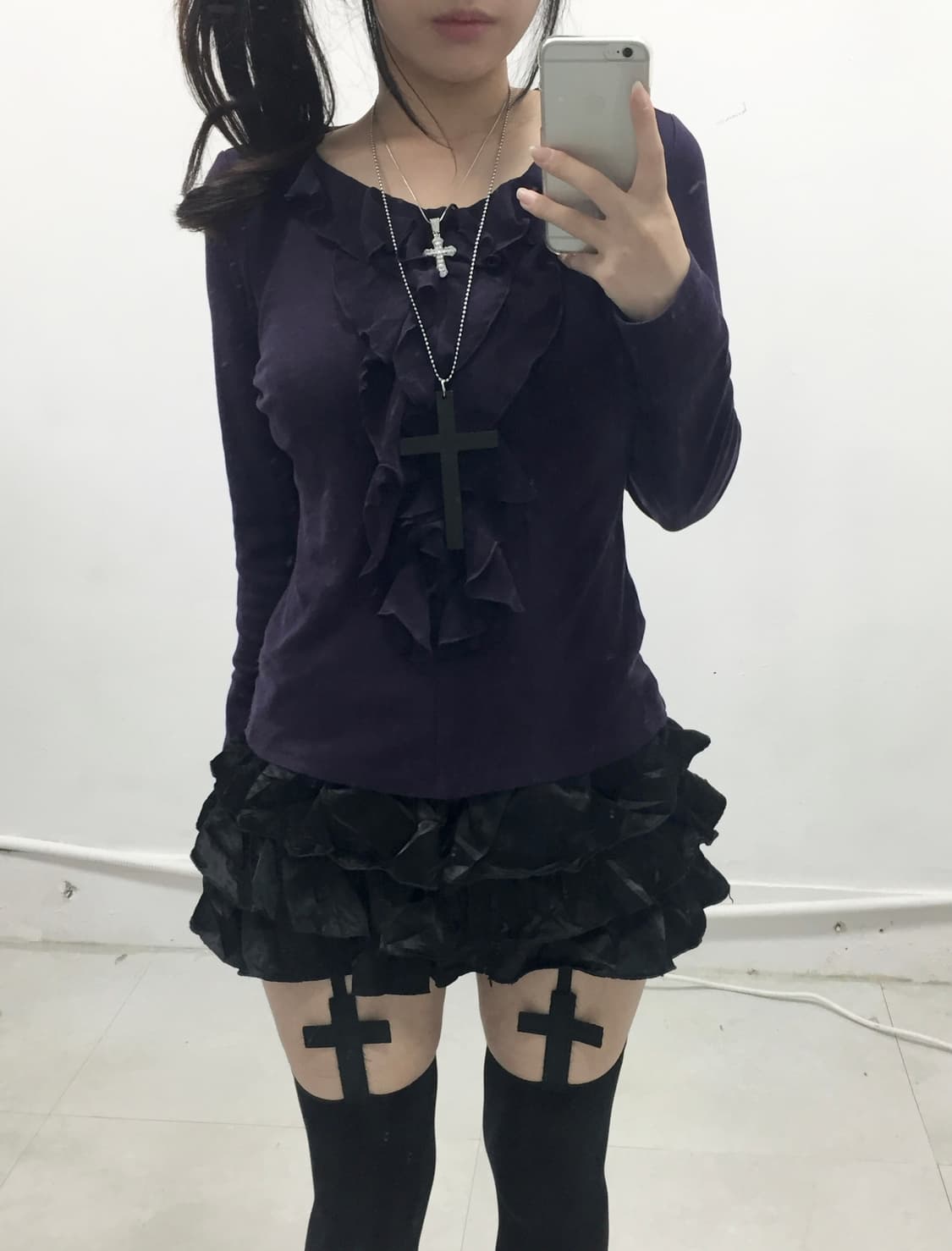 슈슈룬 바닐라 흑화 무드 레이스 롱슬리브 상품이미지2