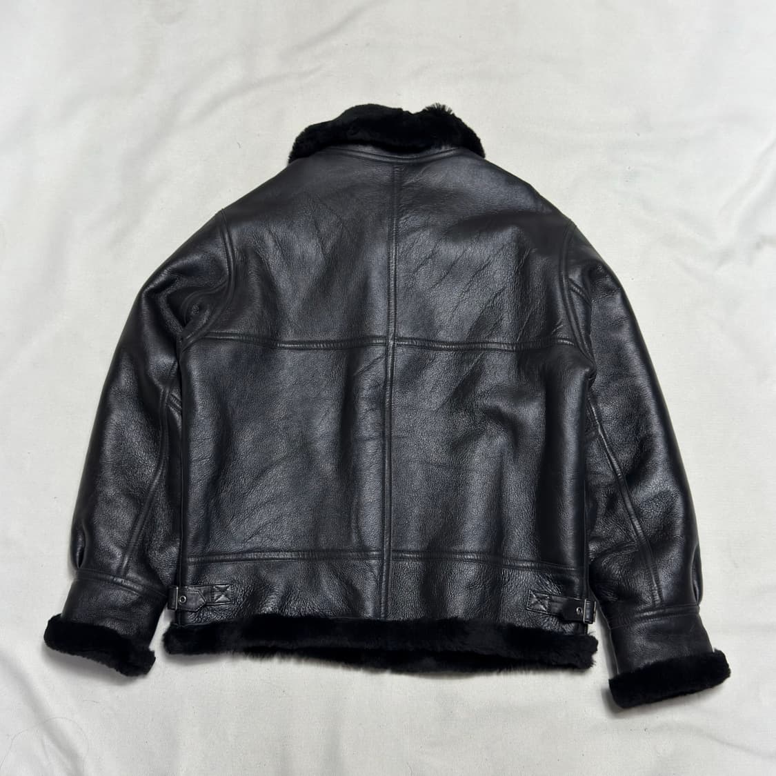 L vtg B-3 블랙 양가죽 무스탕 자켓  상품이미지4