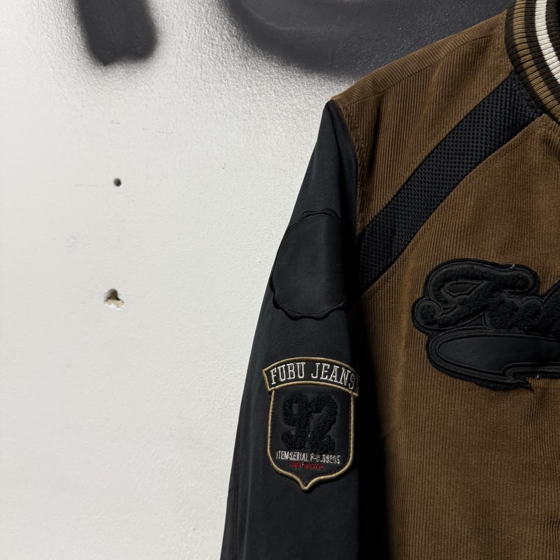Fubu 후부 코듀로이 멀티 디테일 집업 바시티 자켓 브라운 상품이미지5