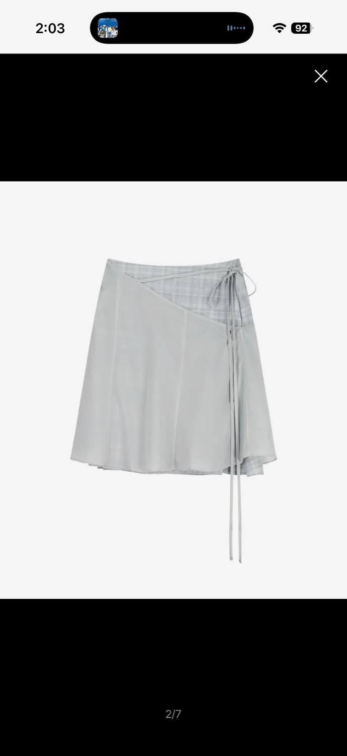 오호스 layered strap flare skirt / grey 상품이미지1