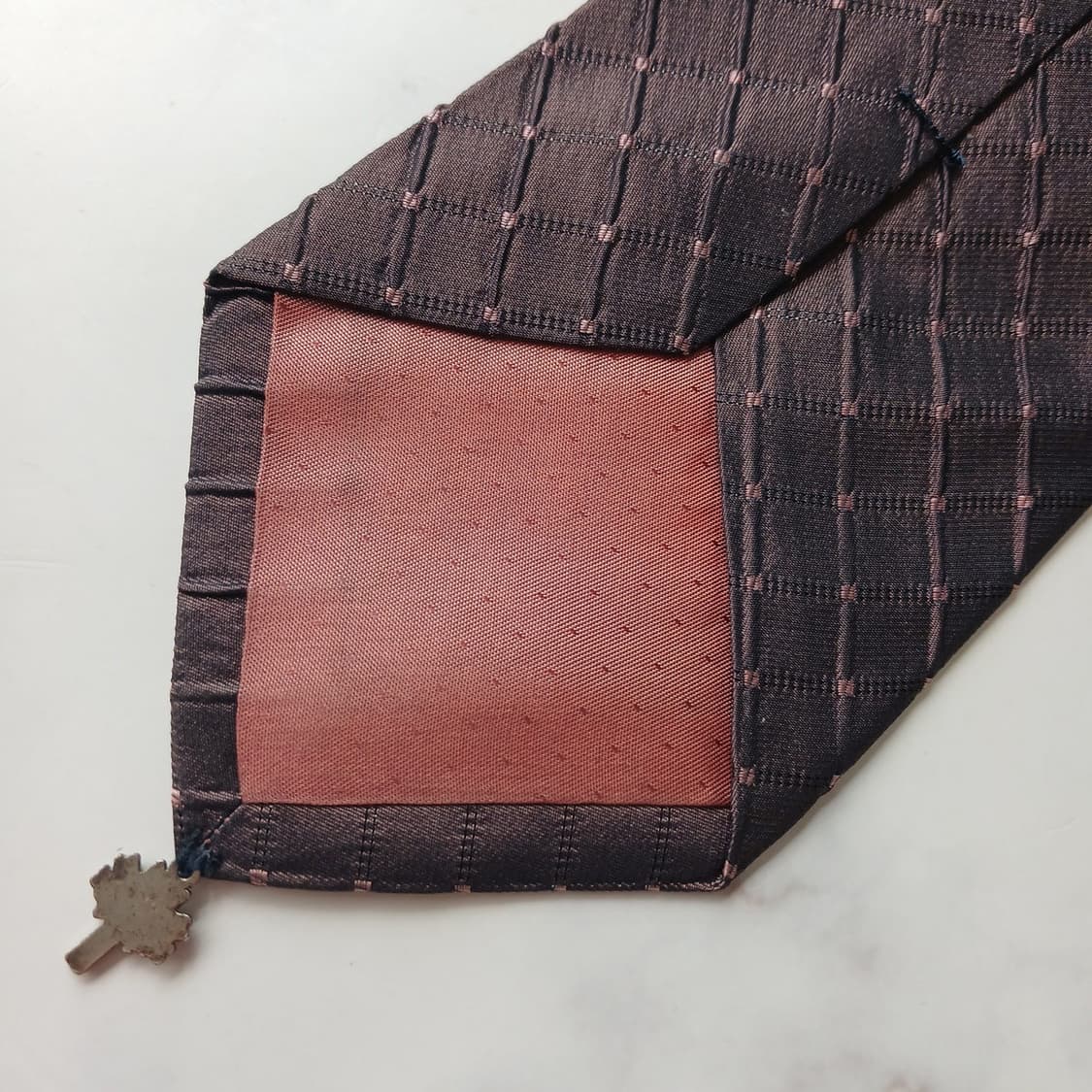 빨질레리 실크 브라운 체크 패턴 넥타이 9.3cm A+등급 E1047
 상품이미지8