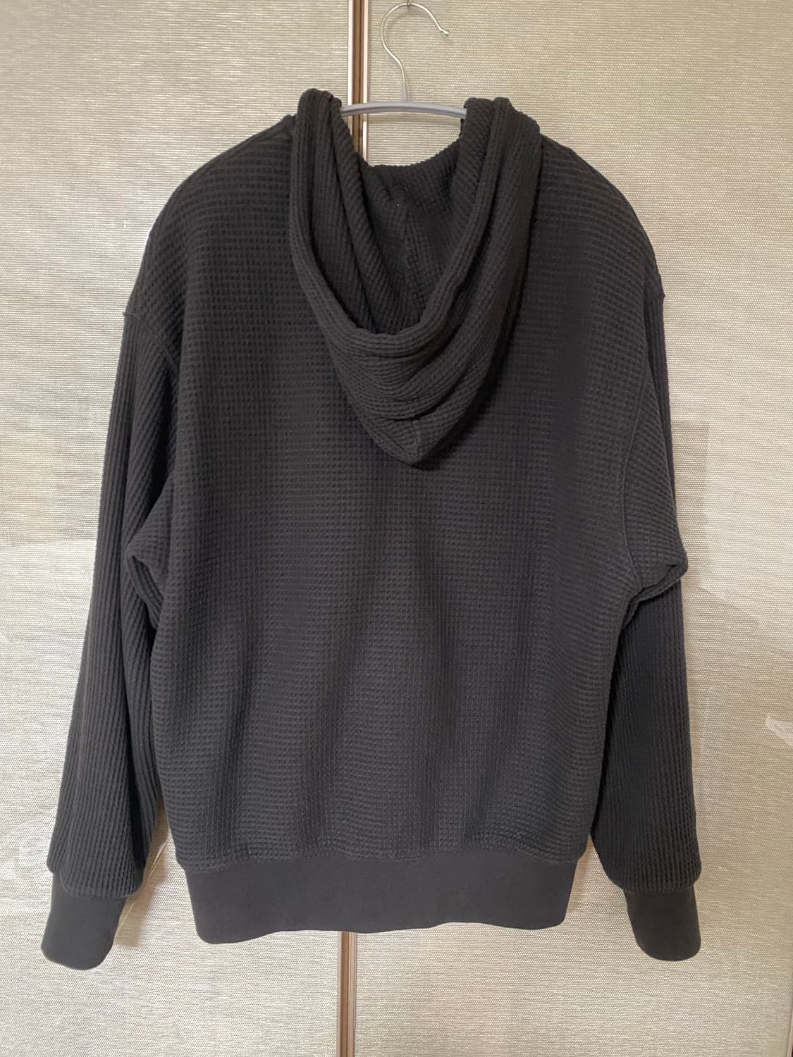 [S] 스투시 더블레이어 와플 후드집업 블랙 상품이미지2