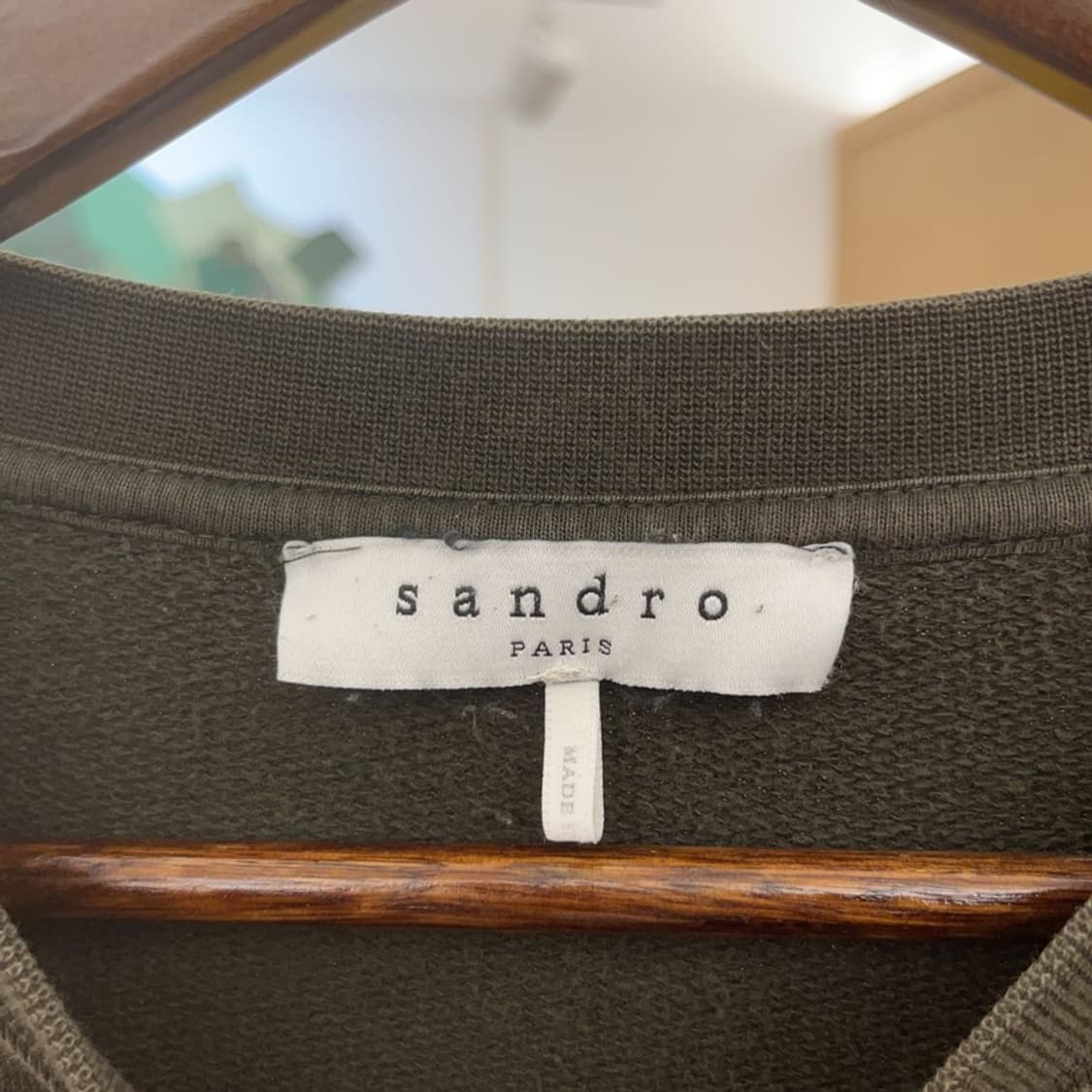 산드로 옴므 MA-1 빈티지 스트릿 말차카키 맨투맨 95 C09691 상품이미지5