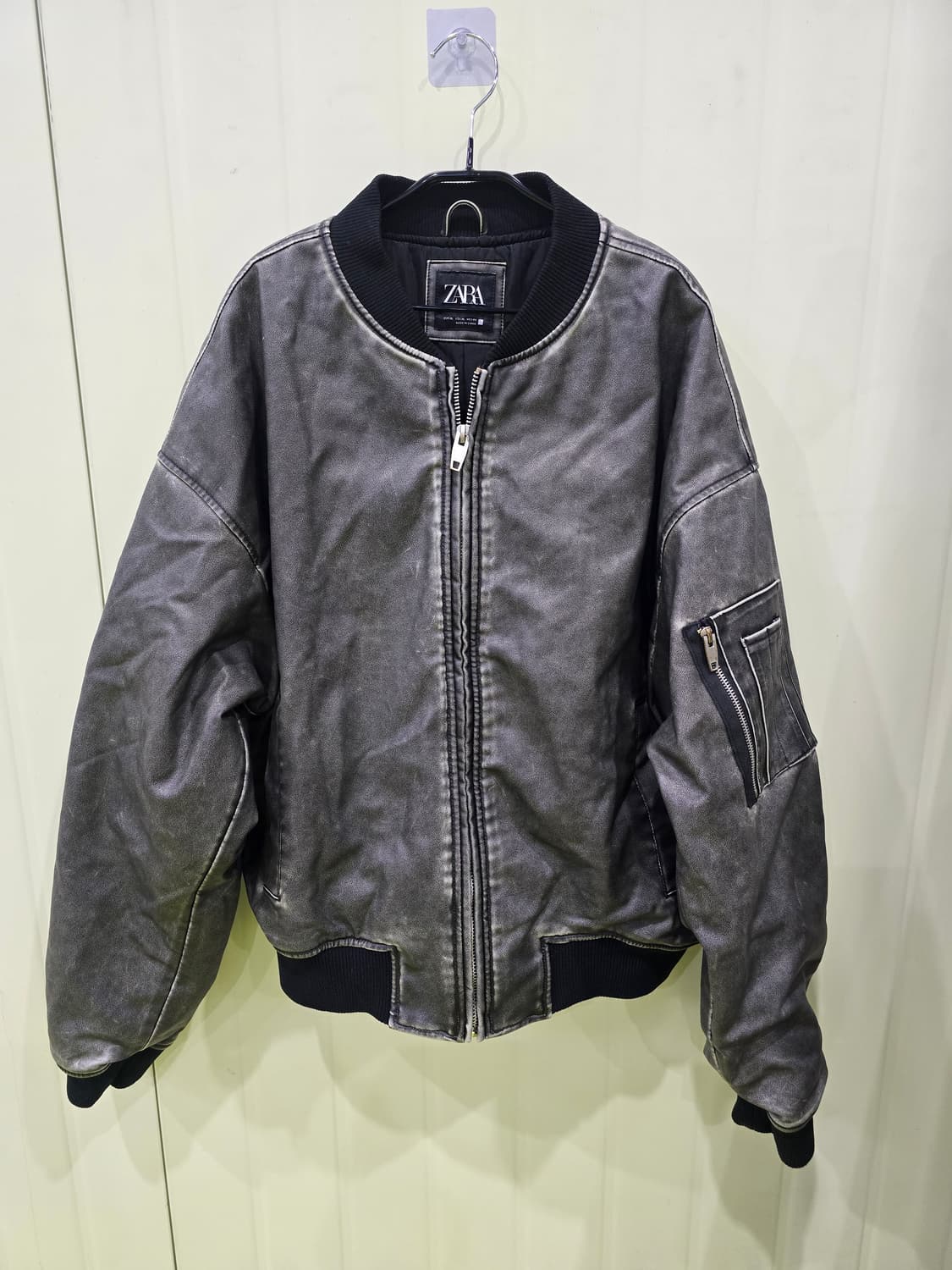 ZARA MAN 페이크레더 봄버자켓 XL   상품이미지1