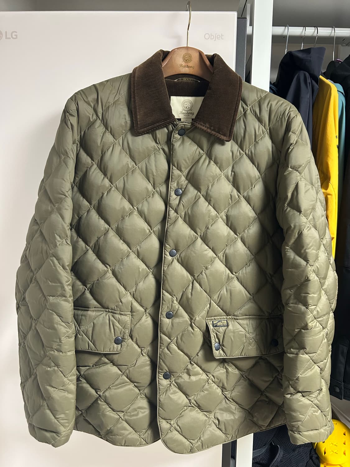 바스통 108 올리브 퀼팅자켓 상품이미지1