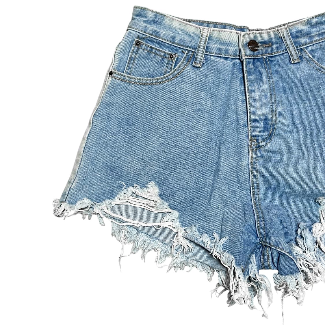 Vintage Cutting Damage Denim Shorts 상품이미지2