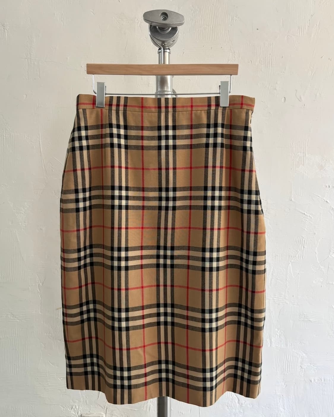 Burberry 버버리 베이지 노바체크 울 미디 스커트 상품이미지2