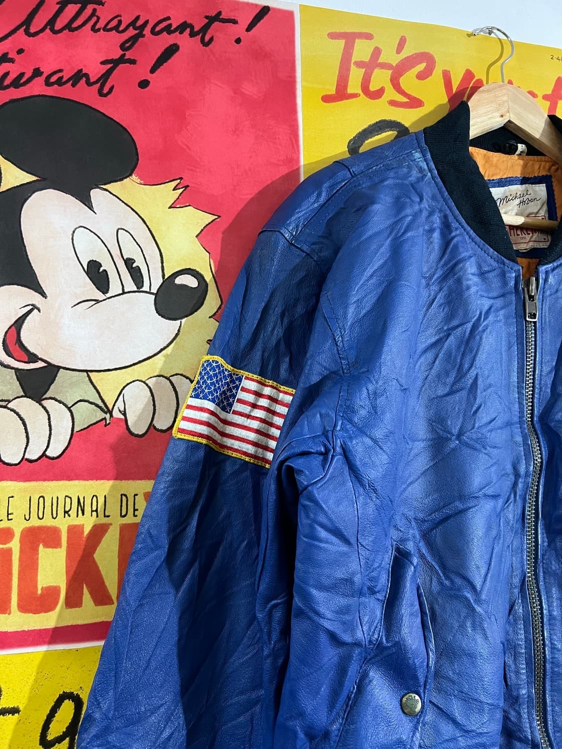 90s MICHAEL HOBAN USAF 가죽봄버자켓 상품이미지6
