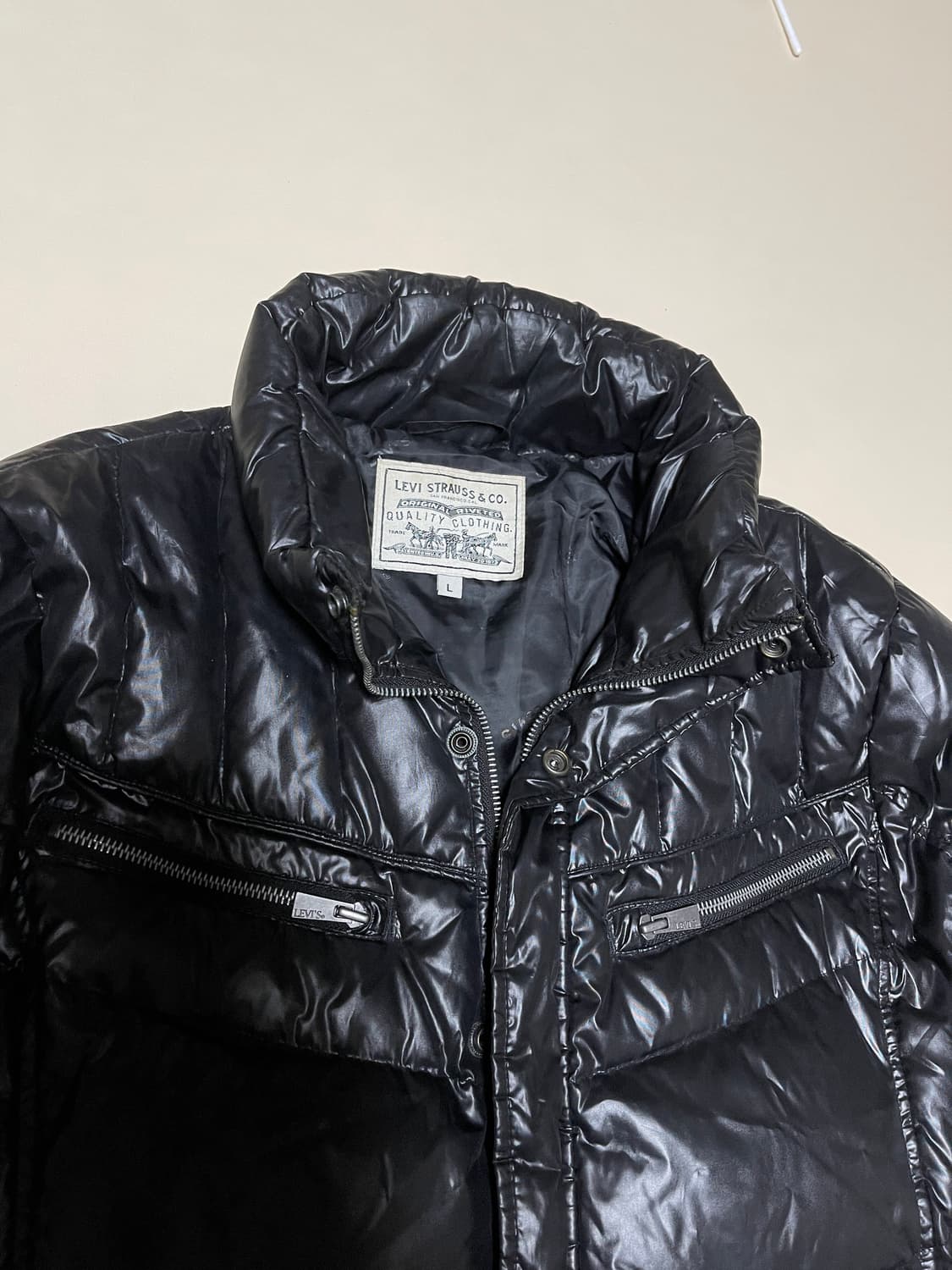 리바이스 00‘s 유광 덕다운 바이커 경량 패딩 점퍼 상품이미지3