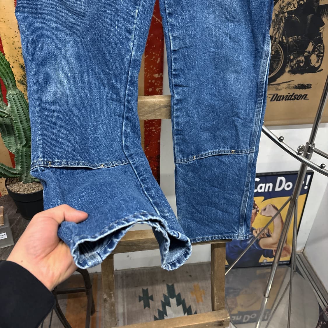 00s 올드 디키즈 더블니 카펜터 워크 데님팬츠 빈티지워싱 N544 상품이미지4